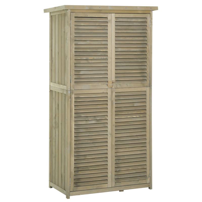 Outsunny Gartenschrank mit Asphaltdach 4 Fächer 87 x 46,5 x 160 cm von Outsunny