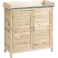 Outsunny Gartenschrank natur Holz B/H/T: ca. 83x92x40 cm von Outsunny