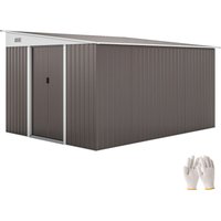 Outsunny Gartenschuppen grau Stahl B/H/L: ca. 345x201x280 cm von Outsunny