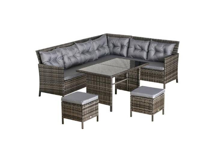Outsunny Gartensofa Sitzgarnitur Sitzgruppe, Sitzgarnitur Sitzgruppe 18 Teile, 6 tlg.Polyrattan Sitzgruppe Sofagarnitur Gartenset Sessel Hocker Set Outsunny Gartensofa Sitzgarnitur Sitzgruppe, Sitzgarnitur Sitzgruppe 18 Teile, 6 tlg.Polyrattan Sitzgruppe Sofagarnitur Gartenset Sessel Hocker Set von Outsunny