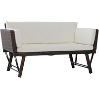 Outsunny Gartensofa braun Stahl B/H/L: ca. 66x67x129 cm von Outsunny