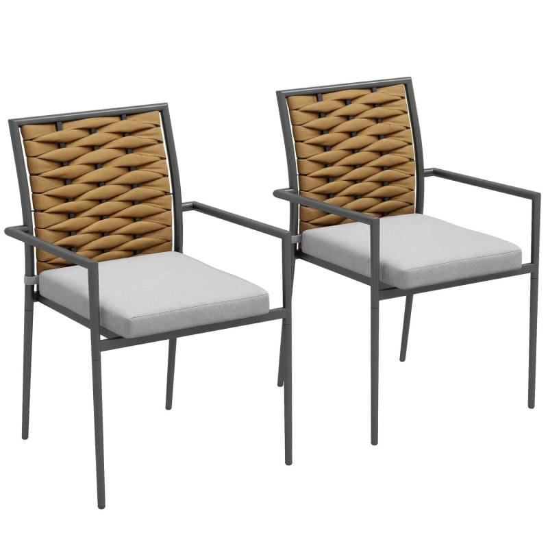 Outsunny Gartenstühle Stahl Polyester 57L x 58B x 87H cm Grau Outsunny Gartenstühle Stahl Polyester 57L x 58B x 87H cm Grau von Outsunny