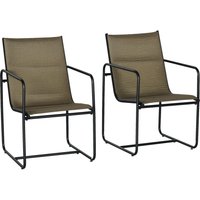 Outsunny Gartenstuhl 2er-Set braun Mesh B/H/L: ca. 66,5x88x54 cm Outsunny Gartenstuhl 2er-Set braun Mesh B/H/L: ca. 66,5x88x54 cm von Outsunny