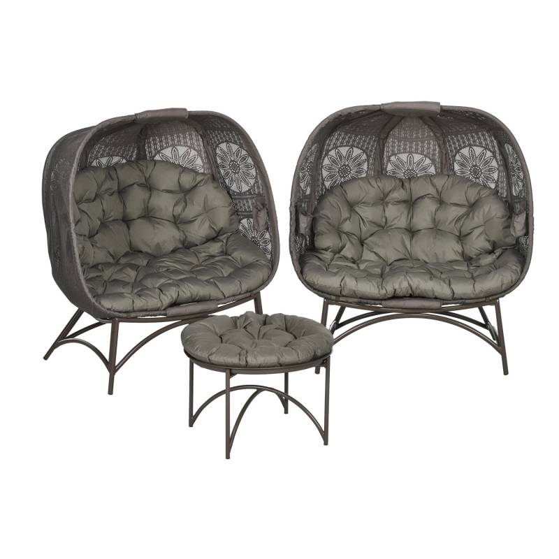 Outsunny Gartenstuhl-Set Stahl Polyesterstoff 126L x 75B x 142H cm Sand Outsunny Gartenstuhl-Set Stahl Polyesterstoff 126L x 75B x 142H cm Sand von Outsunny