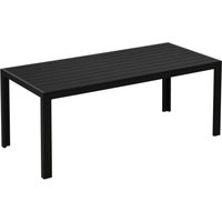 Outsunny Gartentisch Aluminium Tisch Garten Terrasse Holz-Kunststoff Polyholz schwarz von Outsunny