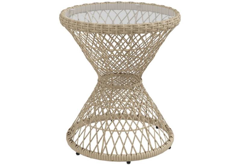 Outsunny Gartentisch Couchtisch mit UV-Schutz (Rattan Kaffeetisch, 1-St., Garten Couchtisch), Braun, Ø45 × 52 cm von Outsunny