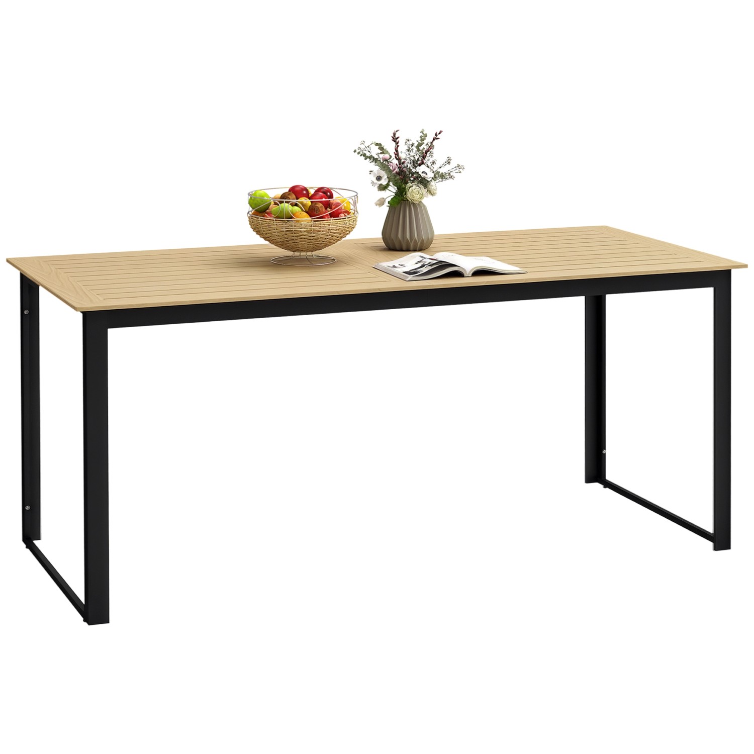 Outsunny Gartentisch Kunststoff  Metall 175L x 78B x 75H cm Teak Outsunny Gartentisch Kunststoff  Metall 175L x 78B x 75H cm Teak von Outsunny