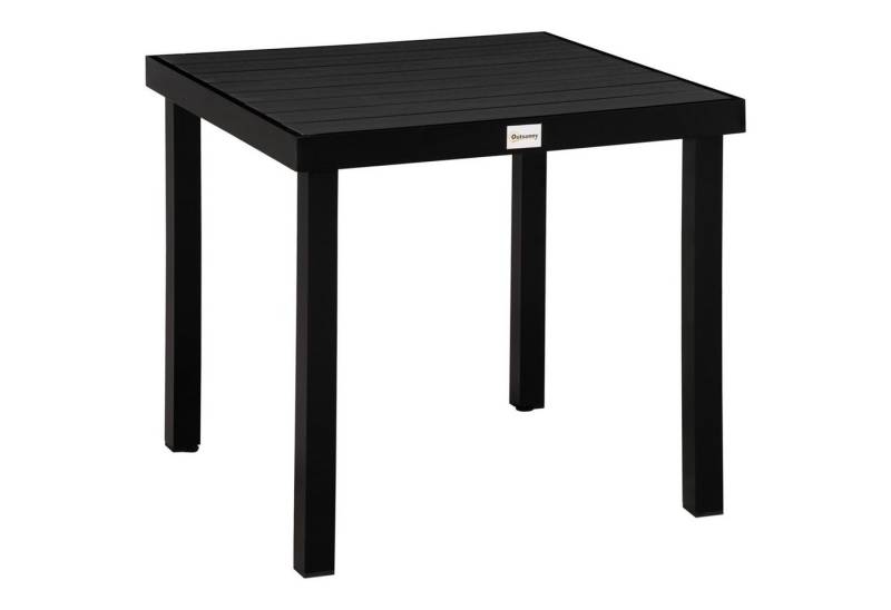 Outsunny Gartentisch für 4 Personen Gartenmöbel Loungemöbel pflegeleicht Kunststoff (Aluminiumtisch, 1-St., Esstisch), Aluminium Schwarz 78L x 78B x 74H cm von Outsunny