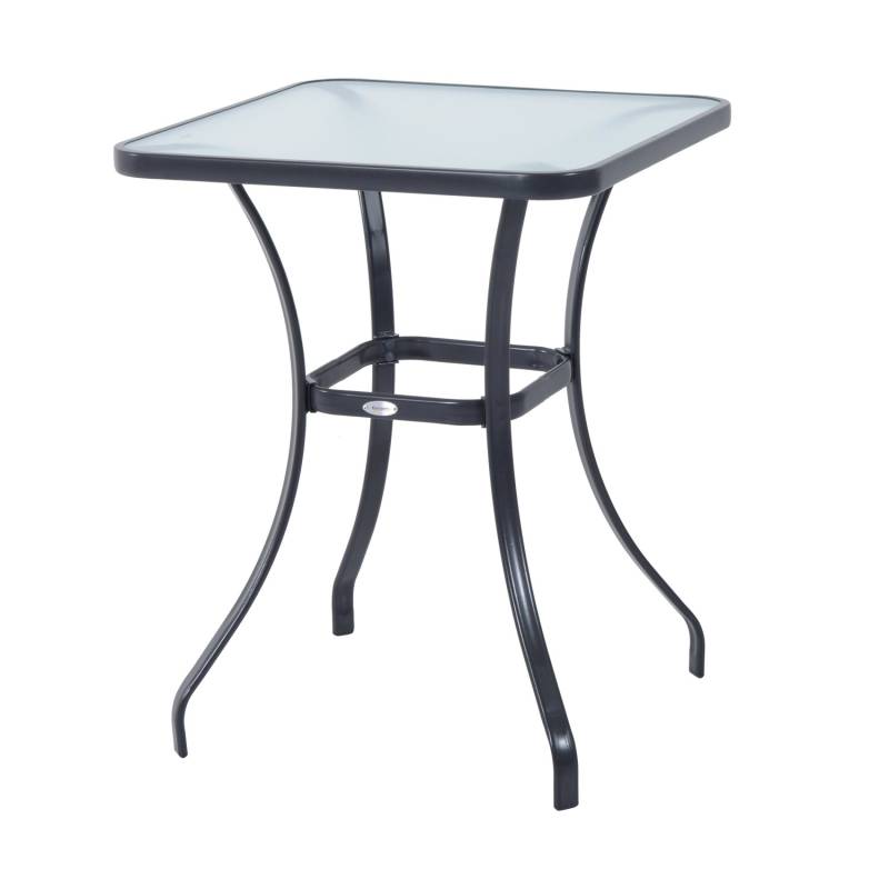 Outsunny Gartentisch mit Hartglasplatte Rostbeständig und Modernem Design von Outsunny