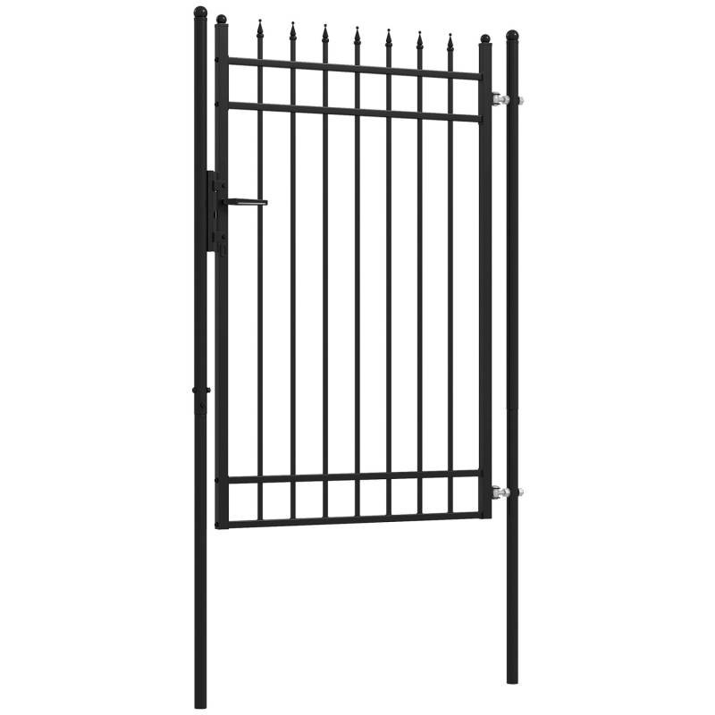 Outsunny Gartentor Verzinkter Stahl Schwarz 107L x 0,12B x 204H cm von Outsunny