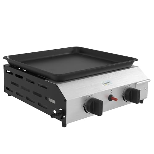 Outsunny Gas Plancha aus emailliertem Edelstahl Kochplatte 2 Brenner 4,8 kW antihaftbeschichtet große Kochfläche 40L x 34l cm, transportabel Outsunny Gas Plancha aus emailliertem Edelstahl Kochplatte 2 Brenner 4,8 kW antihaftbeschichtet große Kochfläche 40L x 34l cm, transportabel von Outsunny