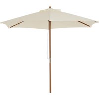 Outsunny Gerader Garten Sonnenschirm mit doppeltem Dach, groß Ø 2,5 x 2,3H m Bambusholz Creme   Aosom von Outsunny