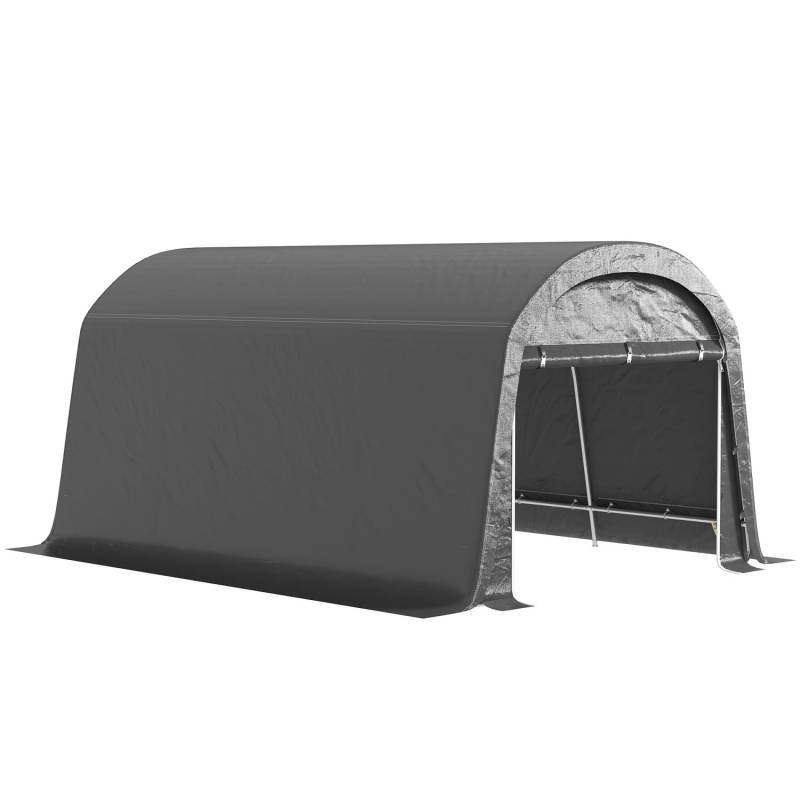 Outsunny Gerätezelt Stahl Kunststoff Dunkelgrau 300L x 450B x 230H cm von Outsunny
