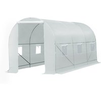 Outsunny Gewächshaus, BxHxL: 200 x 200 x 450 cm - weiss von Outsunny