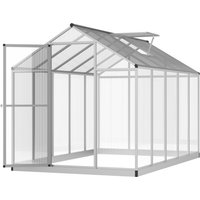 Outsunny Gewächshaus 3 x 2 m Aluminium Polycarbonat 5,5 m² Fundament Lüftungsfenster Tür mit Riegel   Aosom von Outsunny