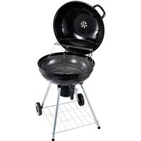 Outsunny Kohlegrill  Grillwagen Standgrill BBQ rund, Aschefänger, Metall, Schwarz, Ø57x94cm  Aosom.de von Outsunny