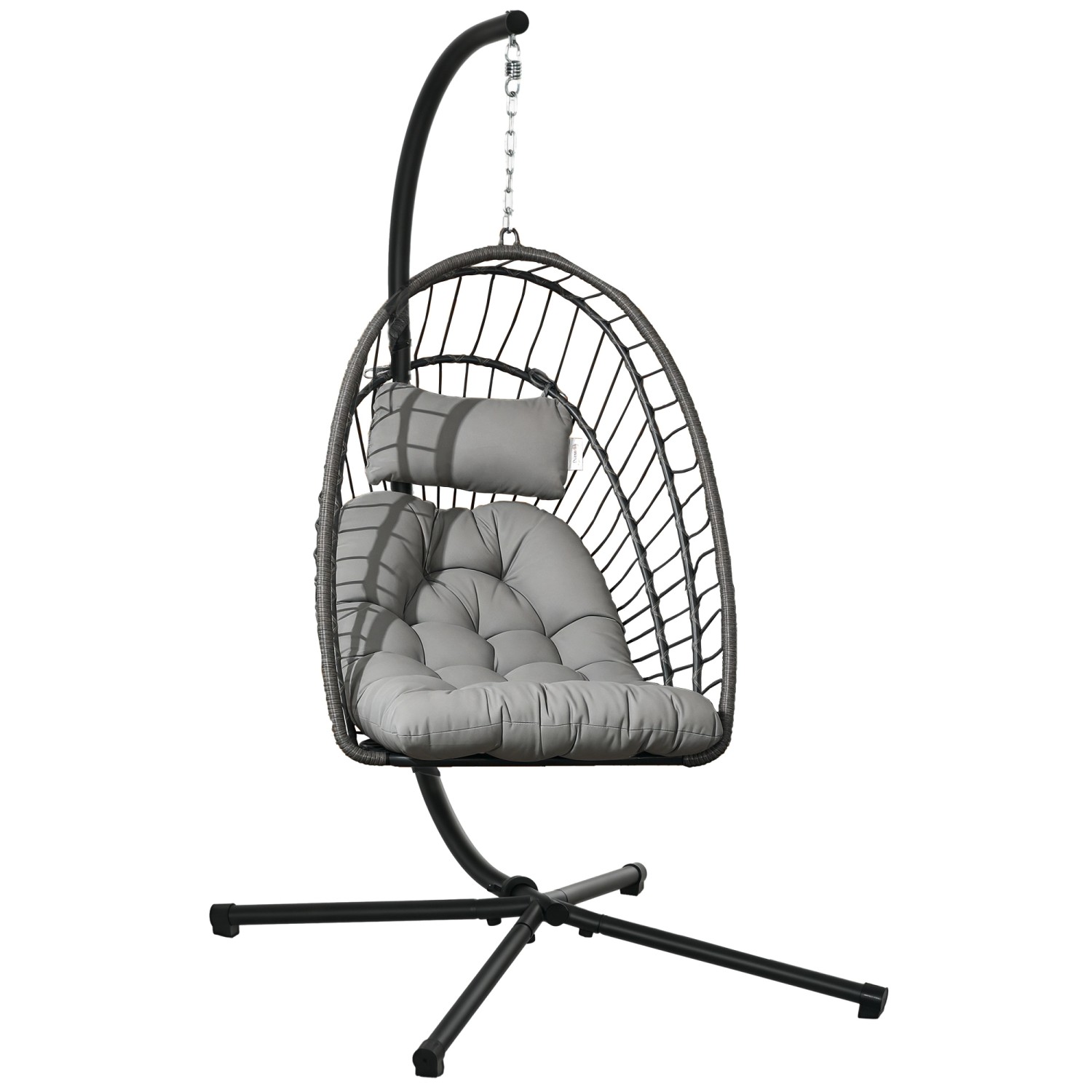 Outsunny Hängesessel Stahl PE Rattan Hellgrau 100L x 131B x 194H cm Outsunny Hängesessel Stahl PE Rattan Hellgrau 100L x 131B x 194H cm von Outsunny