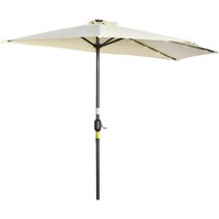 Outsunny Halbrunder Regenschirm beige Eisen B/H/L: ca. 135x240x270 cm von Outsunny