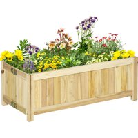 Outsunny Hochbeet  Klappbarer Pflanzkasten für Garten, Terrasse & Balkon, Tannenholz, Natur, 70x30x25cm  Aosom.de von Outsunny