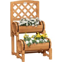 Outsunny Hochbeet Holz Blumenkasten mit Rankhilfe 45 x 45 x 80 cm rustikales Design für Garten Terrasse Balkon Gelb Gemüsebeet   Aosom.de von Outsunny