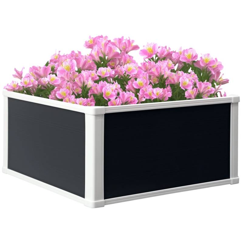 Outsunny Hochbeet Kunststoff Grau 60L x 60B x 30H cm von Outsunny