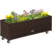 Outsunny Hochbeet Pflanzkasten Poly Rattan mit Rollen 94,5 x 31 x 36 cm, Blumenkübel mit Abflusslöchern, Kaffee-Braun für Garten & Balkon Aosom.de Outsunny Hochbeet Pflanzkasten Poly Rattan mit Rollen 94,5 x 31 x 36 cm, Blumenkübel mit Abflusslöchern, Kaffee-Braun für Garten & Balkon Aosom.de von Outsunny