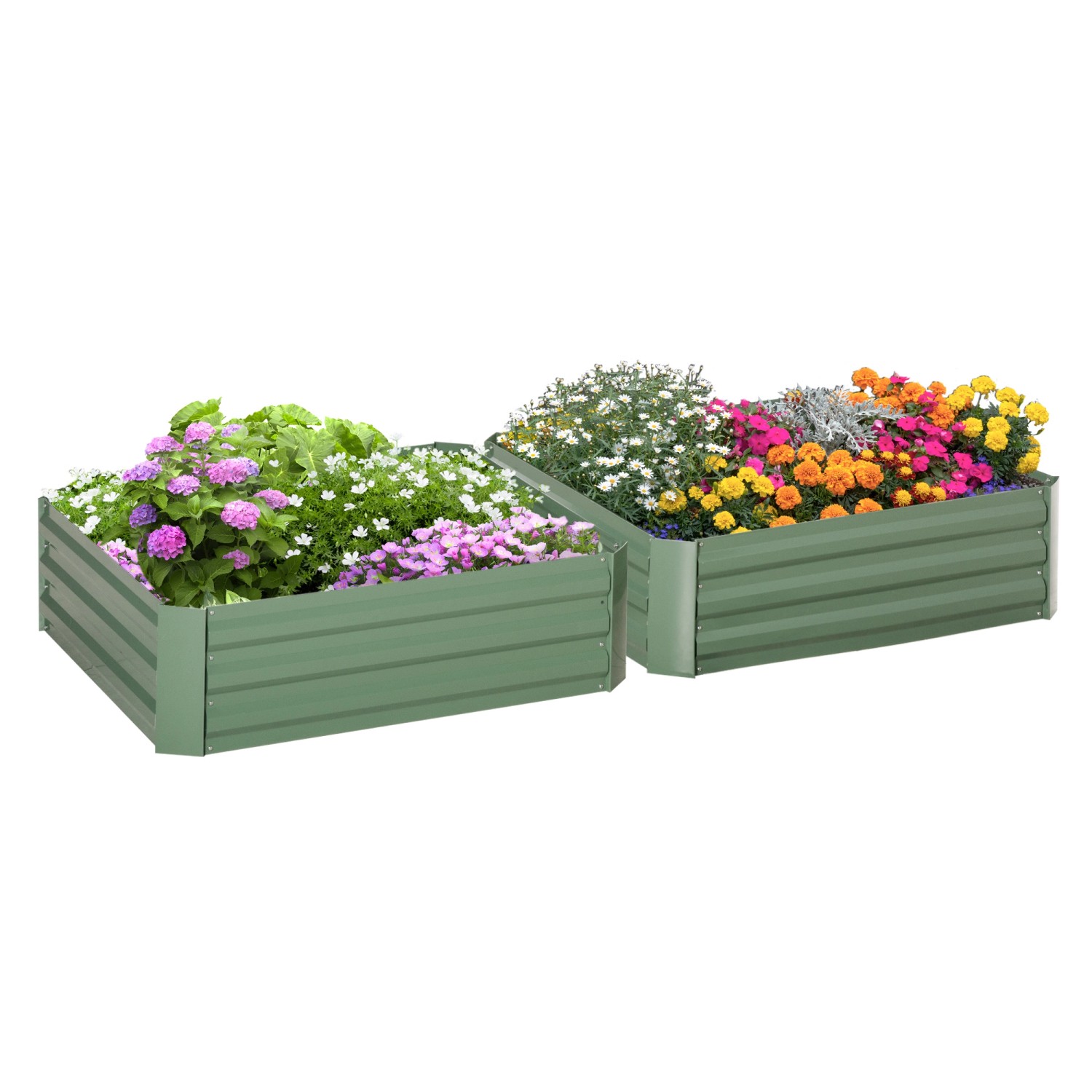 Outsunny Hochbeet-Set Stahl 100L x 100B x 30H cm Outsunny Hochbeet-Set Stahl 100L x 100B x 30H cm von Outsunny