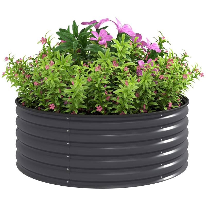 Outsunny Hochbeet Stahl Dunkelgrau 120L x 120B x 43H cm von Outsunny