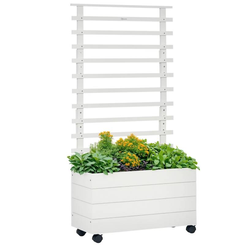 Outsunny Hochbeet Tannenholz 76L x 30B x 155H cm Weiß Outsunny Hochbeet Tannenholz 76L x 30B x 155H cm Weiß von Outsunny
