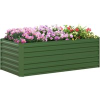 Outsunny Hochbeet aus Stahl, Pflanzbeet Frühbeet Gartenbeet Blumenkasten von Outsunny