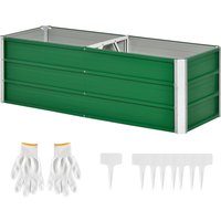 Outsunny Stahl Hochbeet  Gartenbeet Pflanzkasten mit Handschuhen, Grün, 125x47x40cm  Aosom.de von Outsunny