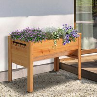 Outsunny Hochbeet mit 4 Hake natur Metall B/H/L: ca. 60x81x120 cm von Outsunny