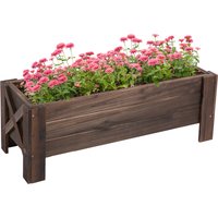Outsunny Hochbeet mit Behandlung der Karbonisierung Pflanzkasten Pflanzfolie mit 2 Leckage-Löcher Tannenholz Verkohlt 100 x 36,5 x 36 cm   Aosom von Outsunny