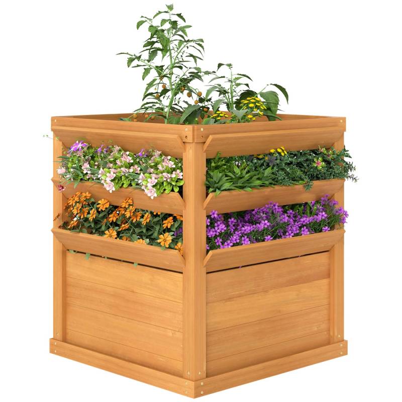 Outsunny Hochbeet mit Rankgitter Tannenholz 65L x 65B x 73H cm Verkohlt Outsunny Hochbeet mit Rankgitter Tannenholz 65L x 65B x 73H cm Verkohlt von Outsunny