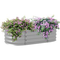 Outsunny Hochbeet silber Metall B/H/L: ca. 62x30x105 cm von Outsunny