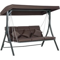 Outsunny Hollywoodschaukel 3-Sitzer Gartenschaukel Verstellbares Dach von Outsunny