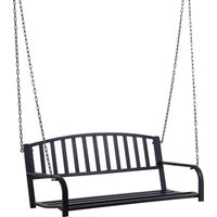Outsunny Hollywoodschaukel Gartenschaukel 2-Sitzer Hängebank Metall Schwarz 127 x 60 x 53 cm, ideal für Garten & Terrasse Aosom.de Outsunny Hollywoodschaukel Gartenschaukel 2-Sitzer Hängebank Metall Schwarz 127 x 60 x 53 cm, ideal für Garten & Terrasse Aosom.de von Outsunny