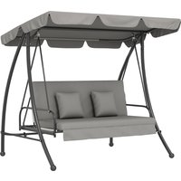 Outsunny Hollywoodschaukel Gartenschaukel Schaukel Schaukelbank mit Liege-Funktion, 3 Sitzer, Metall+Polyester, Weiß, 209 x 114 x 170 cm Aosom Outsunny Hollywoodschaukel Gartenschaukel Schaukel Schaukelbank mit Liege-Funktion, 3 Sitzer, Metall+Polyester, Weiß, 209 x 114 x 170 cm Aosom von Outsunny