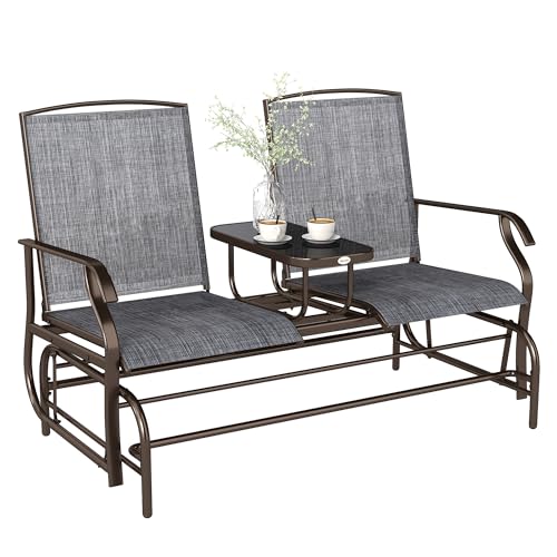 Outsunny Hollywoodschaukel für den Garten mit Zwei Plätzen mit Tisch 81 × 147 × 100 cm von Outsunny