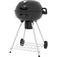 Outsunny Holzkohlegrill, BBQ Campinggrill mit Grillrost, Rädern, Ablage, Aschefänger, integriertem Thermometer, Metall  Aosom.de von Outsunny