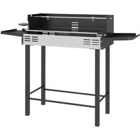 Outsunny Holzkohlegrill Campinggrill mit Grillrost und Rotisserie-Kit klappbar faltbar Camping Garten BBQ Rostfreier Stahl+Metall Schwarz von Outsunny