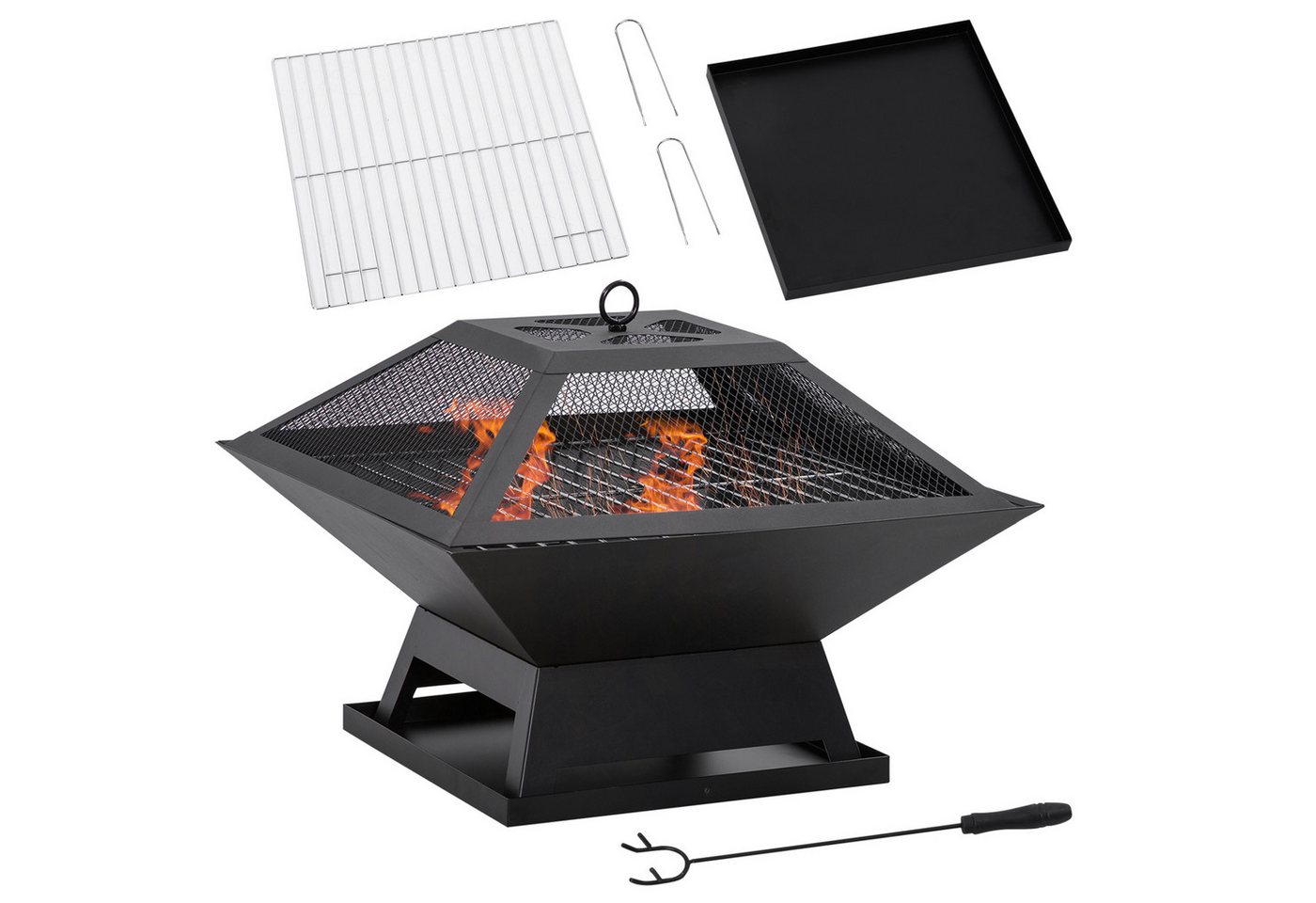 Outsunny Holzkohlegrill Feuerstelle, Set, 1 x Feuerstelle, BxTxH: 45x45x34 cm von Outsunny