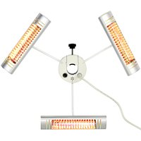 Outsunny Infrarot Heizstrahler mit 3x1000W Heizköpfen  Elektrischer Wärmestrahler, Fernbedienung, Alu, 87x75x22cm  Aosom.de von Outsunny