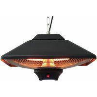 Outsunny - Infrarotstrahler 2000 Watt Heizstrahler mit Fernbedienung 2 Heizstufen Schutzhülle LED-Anzeige elektrisch Wärmestrahler Quarzstrahler von Outsunny