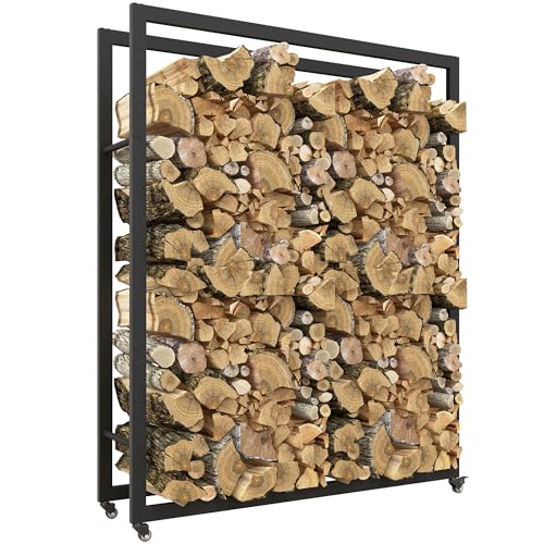 Outsunny Kaminholzregal 120 x 32 x 151 cm Feuerholzregal, Brennholzregal mit Rollen für Outdoor, Indoor, Metall, Schwarz Outsunny Kaminholzregal 120 x 32 x 151 cm Feuerholzregal, Brennholzregal mit Rollen für Outdoor, Indoor, Metall, Schwarz von Outsunny