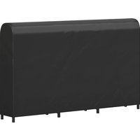 Outsunny Kaminholzregal Metall 199 x 30 x 121 cm Brennholzregal 0,6m³ mit wasserdichter Abdeckung Outdoor Feuerholzregal bis 300kg für Brennholz, Holzunterstand für Garten Außen Schwarz   Aosom von Outsunny
