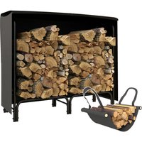 Outsunny Kaminholzregal schwarz B/H/L: ca. 36x99x120 cm von Outsunny