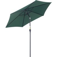 Outsunny Knickschirm Sonnenschirm Gartenschirm Marktschirm mit Handkurbel Alu 180/㎡ Polyester Dunkelgrün ∅2,6 x 2,35 m   Aosom von Outsunny