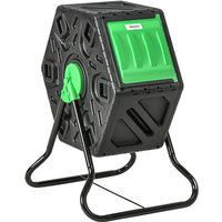 Komposter 65 Liter, 60x49x77cm drehbar Schnellkomposter aus Kunststoff, wetterfest Thermokomposter mit Belüftungssystem, Deckel, Gartenkomposter, Komposter 65 Liter, 60x49x77cm drehbar Schnellkomposter aus Kunststoff, wetterfest Thermokomposter mit Belüftungssystem, Deckel, Gartenkomposter, von Outsunny