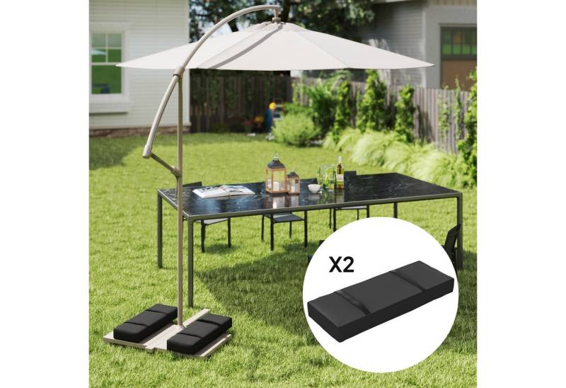 Outsunny Kunststoffschirmständer auffüllbar bis 25 kg, 600D Oxford, zum befüllen, Sandsack für Schirmständer, 2 tlg., 2er Set Sandsäcke für Sonnenschirm von Outsunny